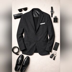 ZARA man Black Mesh Light Clubwear Contemporary Blazer. Mens Sz 42
